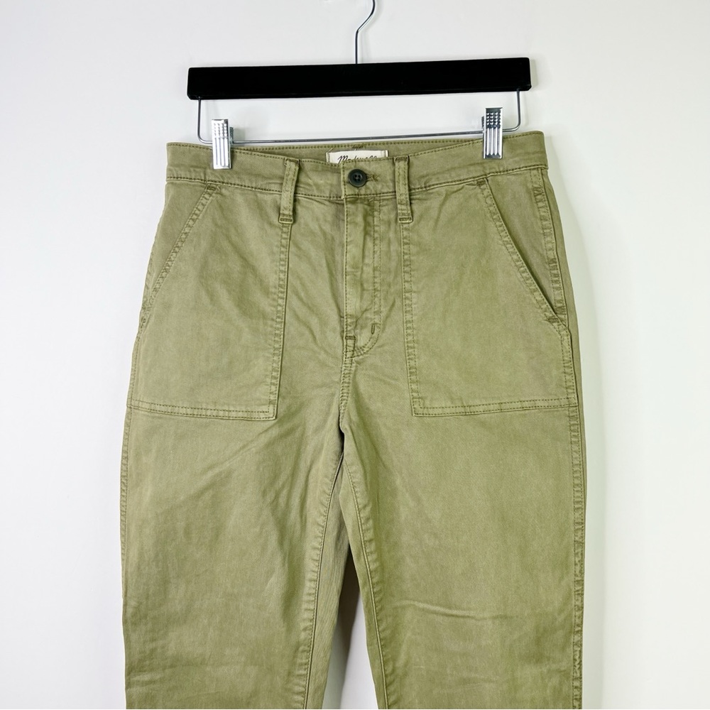 Madewell Griff Tapered Stovepipe Fatigue Cargo Pants High Rise Olive Green SZ 28 - Picture 6 of 14